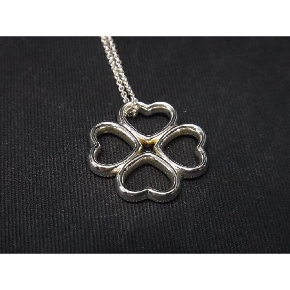 Tiffany Co Four Leaf Clover Necklace Pendant Accessory Silver